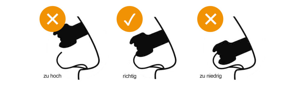 Achte unbedingt darauf, das Nasenpflaster richtig zu positionieren.